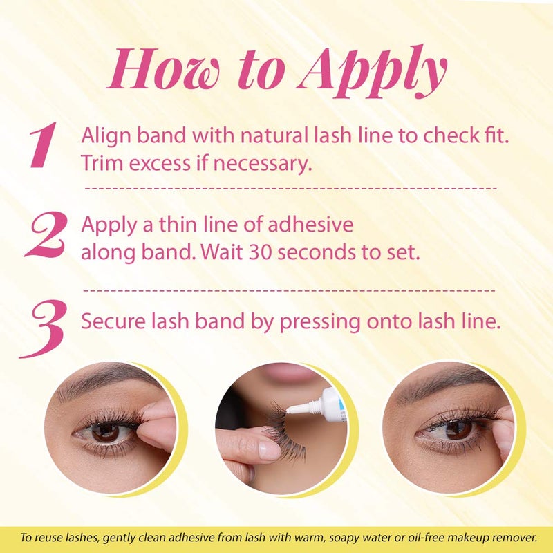 Andrea False Eyelashes Flirty Style 70 - Black, Lightweight, Reusable Strip Lashes for Everyday Wear, 4-Pack - Image 4